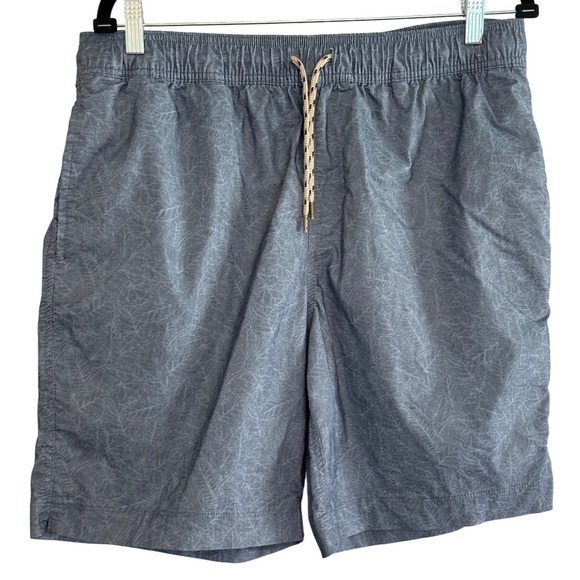 Rails Mens Shorts Large Blue Leaf Print Elastic Waist Swim Trunks Casual - Picture 1 of 6